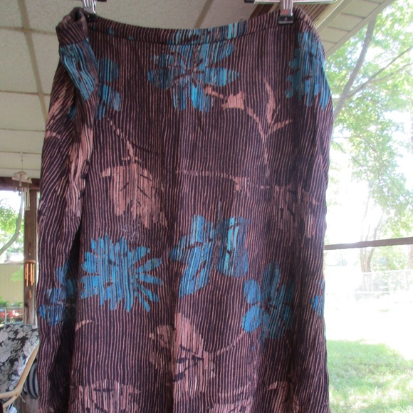Ladies Brown Print Skirt Size 14 - Picture 2 of 6